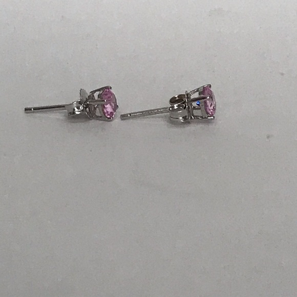 Chuck Clemency 14k Pink Sapphire Stud Earrings - Picture 14 of 14